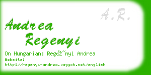 andrea regenyi business card